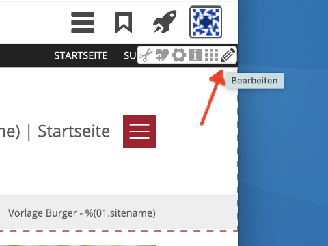 Öffnen der Modellgruppe für den 'Burger' Kopfbereich