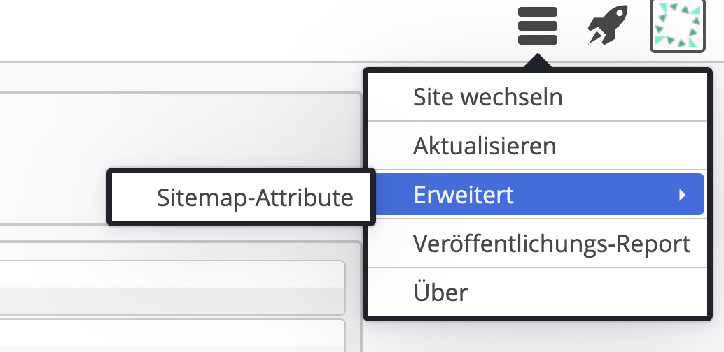 Dialogs zum bearbeiten der Sitemap-Attribute öffnen